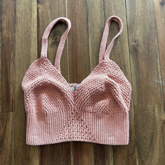 Free People crochet sweater knit bralette - Picture 2 of 6